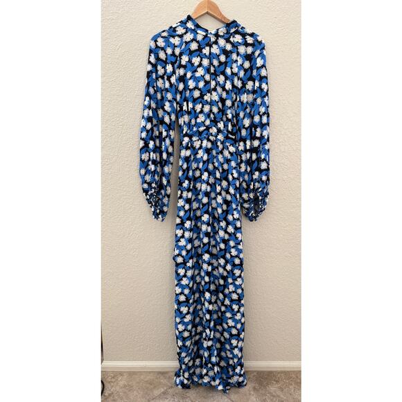 NEW $495 Staud Danica Maxi Dress White Acid Floral Open Back - Picture 6 of 9